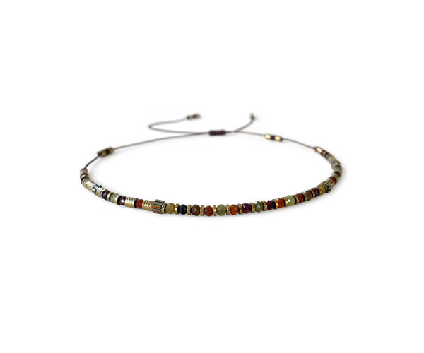 3 Color Garnet Hand-Knitted Choker