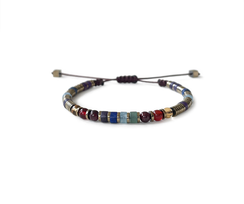 Chakra Aligner with Gold Hematie Hand-Knitted Bracelet