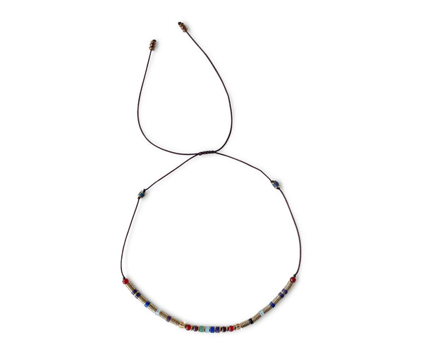 Chakra Aligner with Gold Hematie Hand-Knitted Choker/Necklace
