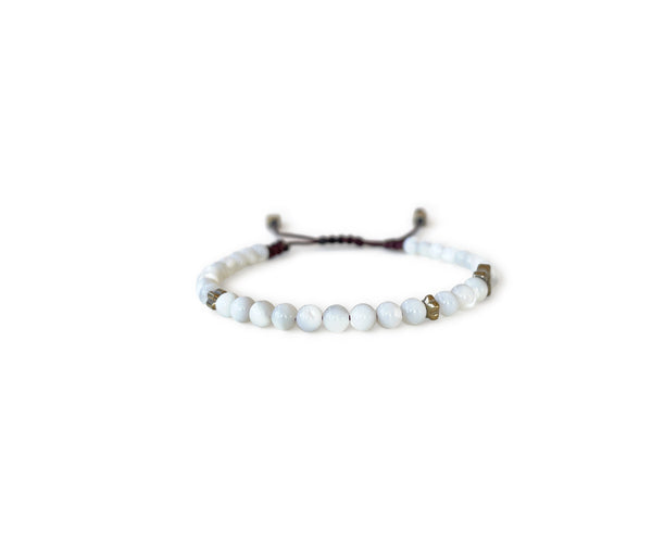 Mother of Pearl Hand-Knitted Bracelet 4mm