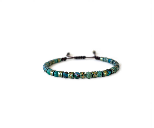 North American Turquoise (Fayrouz) Hand-Knitted Bracelet