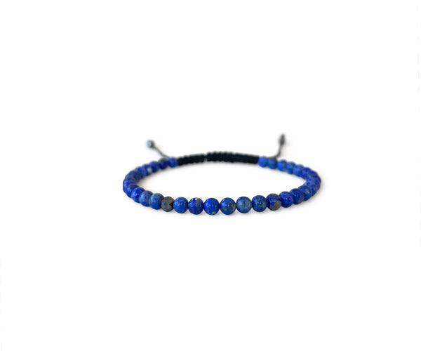 Lapis Lazuli Hand-Knitted Men's Bracelet 4mm