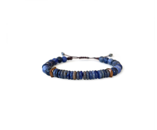 Sodalite Men's Hand-Knitted  Bracelet