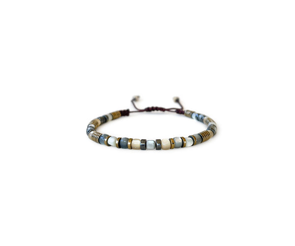 Multi-Color Mother of Pearl Knitted Bracelet