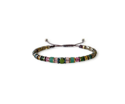 Water Tourmaline with Hematite Hand-Knitted Bracelet 3mm