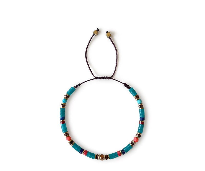 Blue Agate Ellipse Summer Anklet