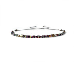 Red Garnet Hand-Knitted Choker