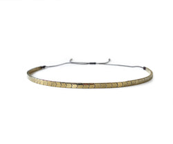 Hematite Gold Triangle Hand-Knitted Choker