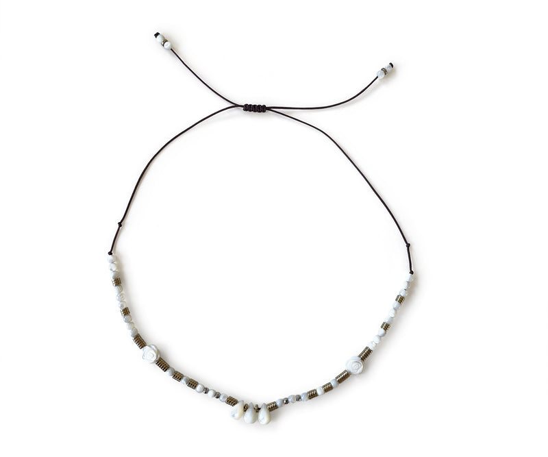 Mother of Pearl Hand-Knitted Choker