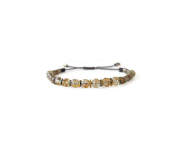 Citrine with Gold Hemattive Hand-Knitted Bracelet