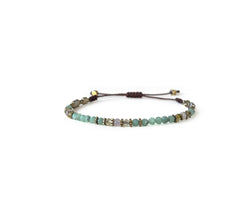 Jade with Gold Hematite Hand-Knitted Bracelet 3mm