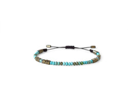 Iranian Blue Turquoise Beads (Fayrouz) Hand-Knitted Bracelet 3mm