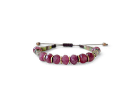 Root Ruby Ellipse Hand-Knitted Bracelet 8mm