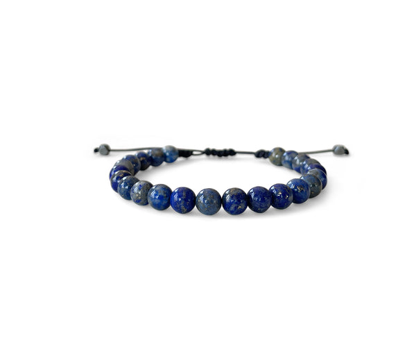Lapis Lazuli Men's Hand-Knitted Bracelet 6mm