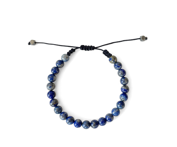 Lapis Lazuli Men's Hand-Knitted Bracelet 6mm