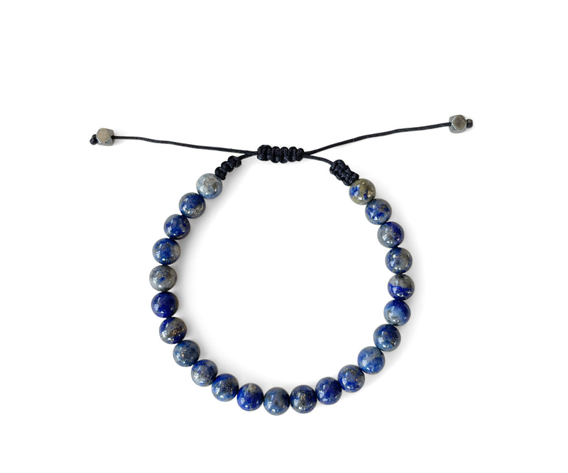 Lapis Lazuli Men's Hand-Knitted Bracelet 6mm