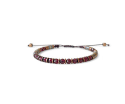 Garnet Hand-Knitted Bracelet 4mm