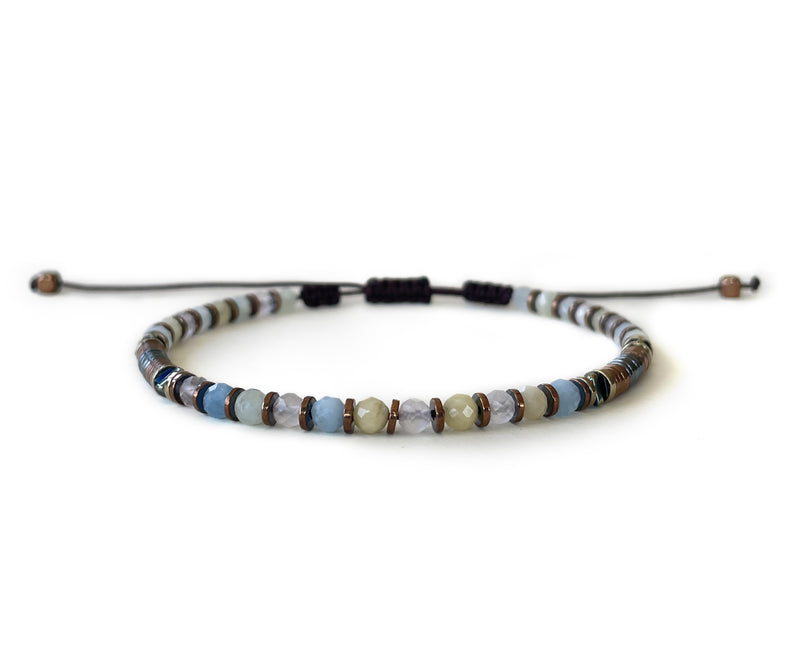 Morganite Hand-Knitted Anklet 4mm
