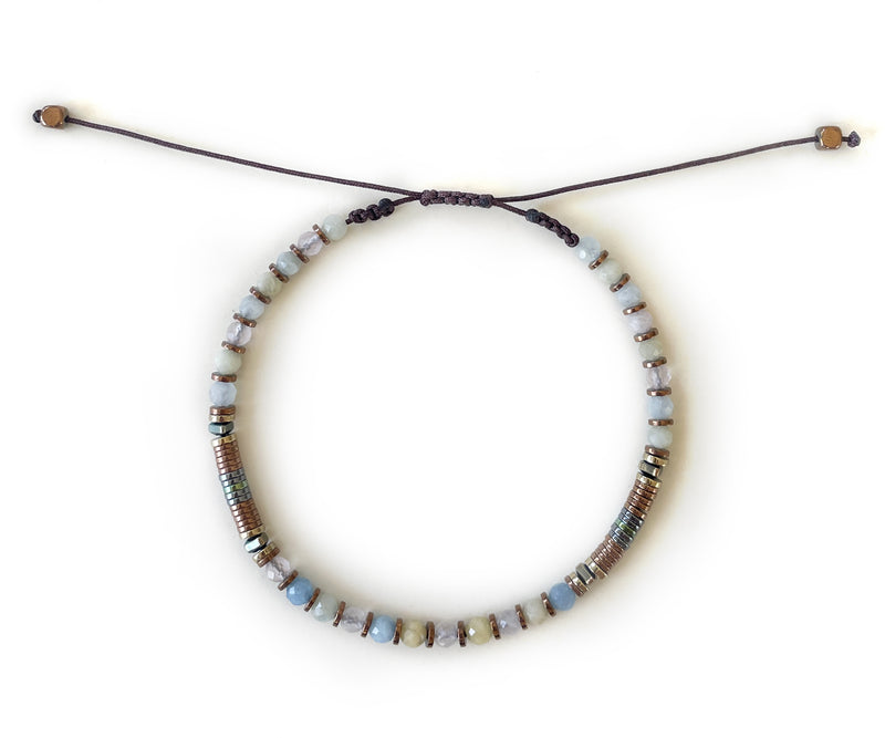 Morganite Hand-Knitted Anklet 4mm