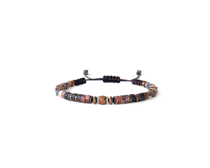 Tourmaline Ellipse Hand-Knitted Bracelet