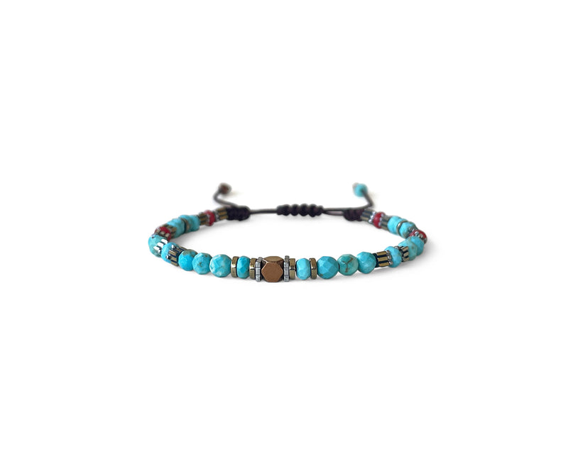 Turquoise (Fayrouz) Hand-Knitted Bracelet