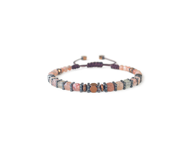 Sunstone Squared Hand-Knitted Bracelet