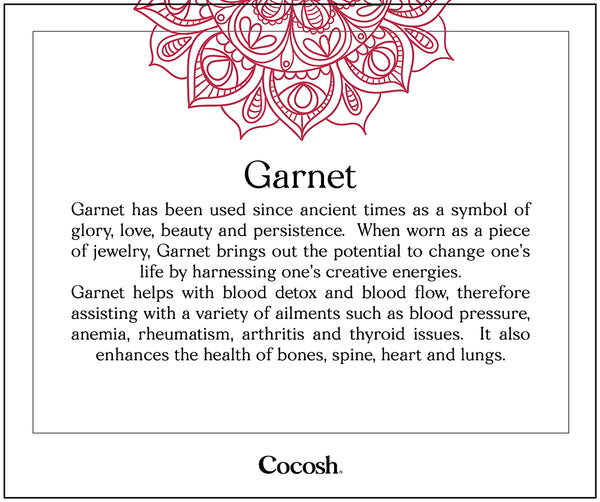 Garnet Men's Hand-Stitched Wrap Bracelet 6mm - Cocosh