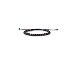 Garnet Men's Hand-Knitted Bracelet 3mm - Cocosh