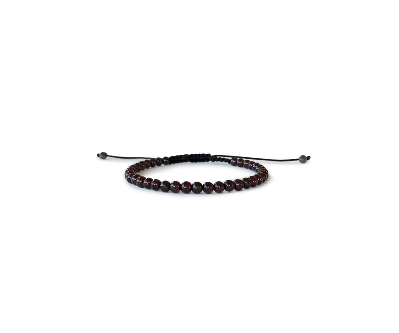 Garnet Men's Hand-Knitted Bracelet 3mm - Cocosh