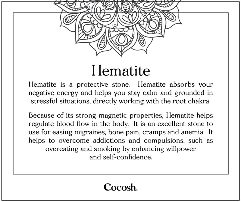 Hematite Rose Hexagon Hand-Knitted Bracelet 3mm (Black Thread) - Cocosh