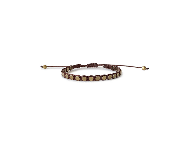 Hematite Gold Hexagon Hand-Knitted Bracelet 3mm - Cocosh