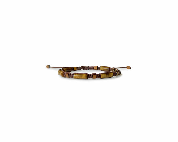 Tiger's Eye with Rose Hematite Men's Hand-Knitted Bracelet - Cocosh