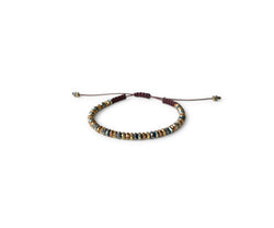 Hematite Multi-Colored Ellipse Hand-Knitted Bracelet 3mm