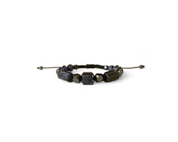 Sodalite Multi-Shaped Hand-Knitted Men's Bracelet