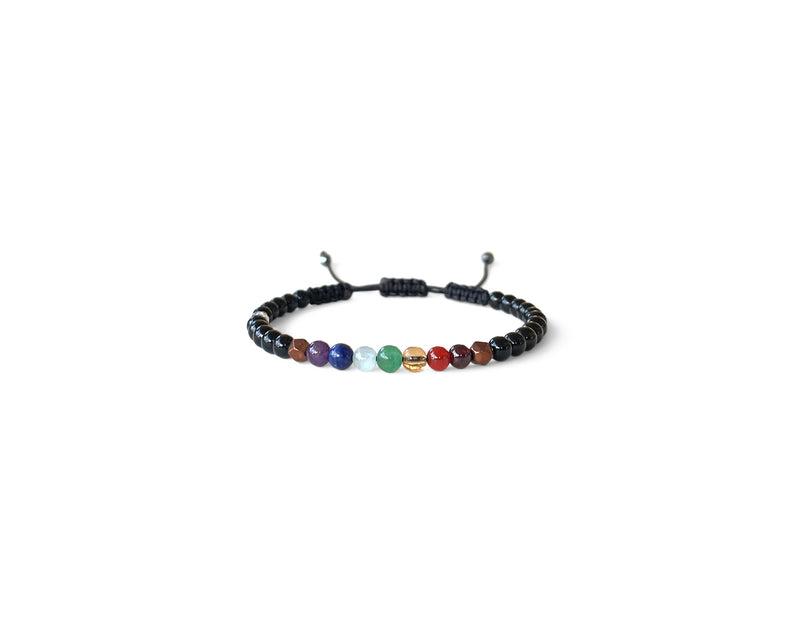 Chakra Aligner with Onyx Hand-Knitted Womens Bracelet 4mm