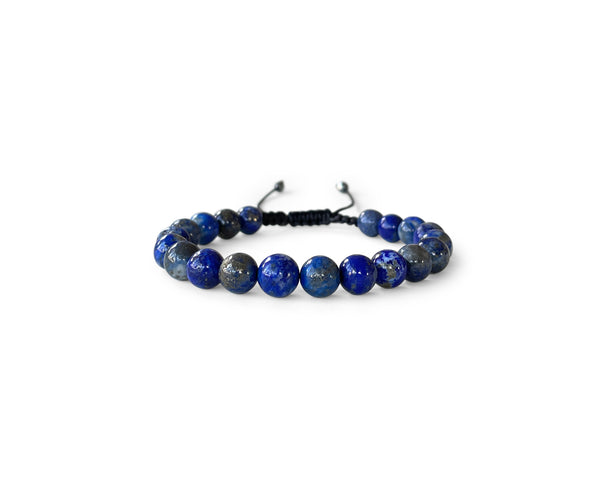 Lapis Lazuli Men's Hand-Knitted Bracelet 8mm