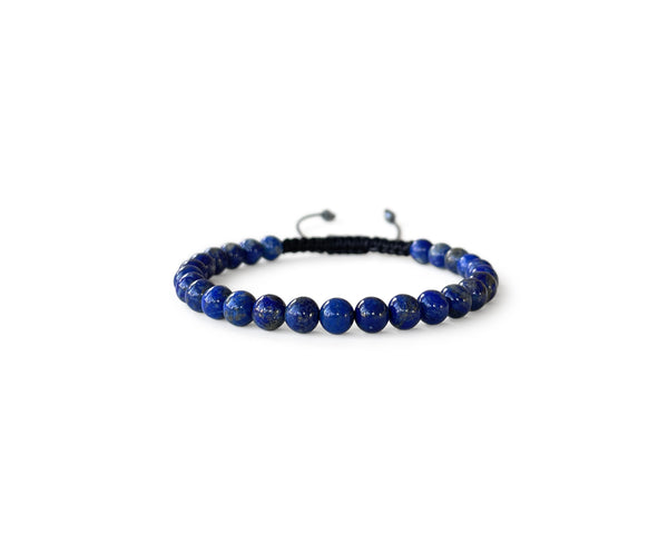 Lapis Lazuli Men's Hand-Knitted Bracelet 6mm