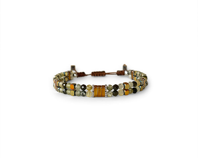 Rutile Tourmaline Double Hand-Knitted Bracelet