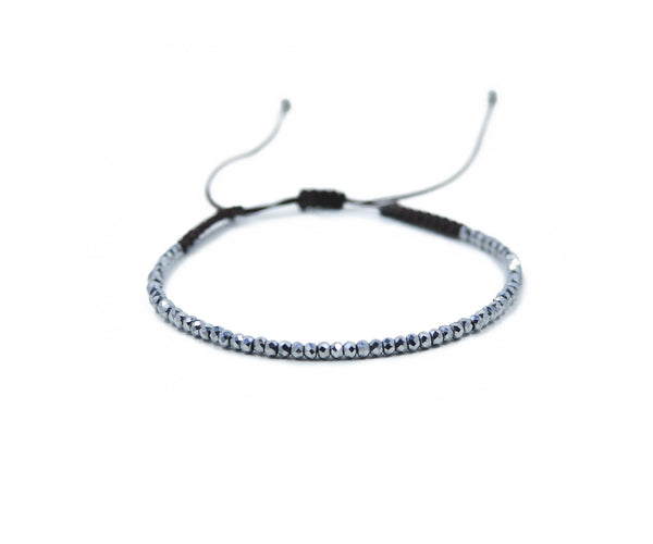 Hematite Small Beads Hand-Knitted Anklet - Cocosh