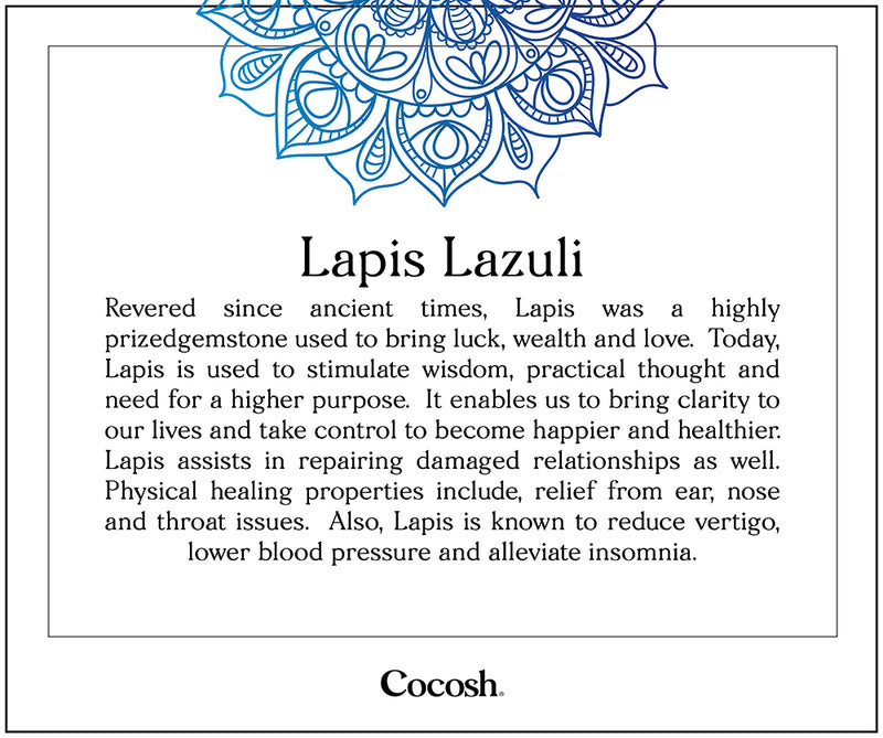 Lapis Lazuli Hand-Woven Bracelet 3mm (Brown Thread) - Cocosh