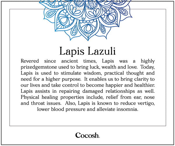 Lapis Lazuli Hand-Woven Bracelet 3mm (Black Thread) - Cocosh