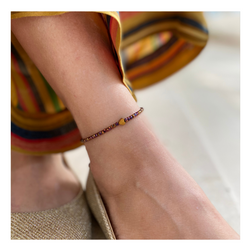 Purple Hematite Small Beaded Anklet - Cocosh