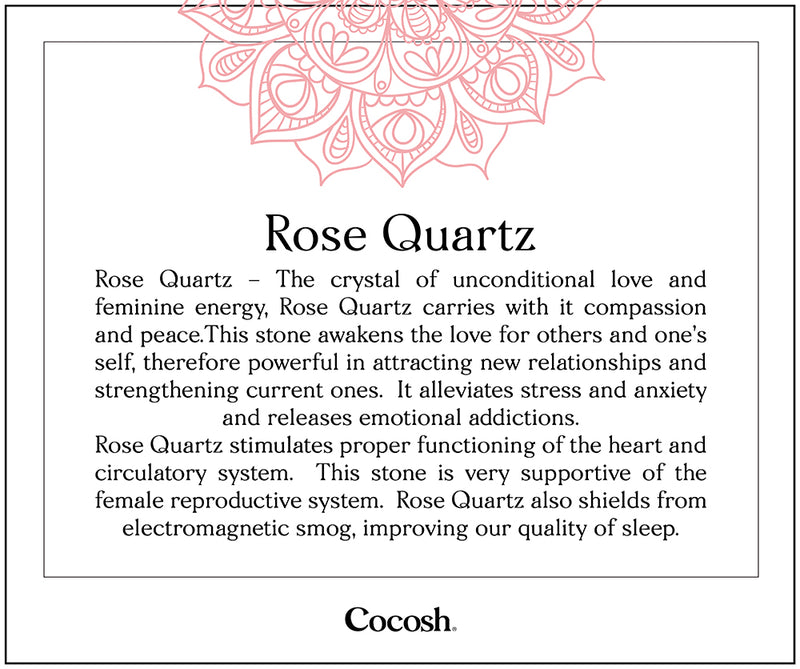 Rose Quartz Hand-Stitched Wrap Bracelet 6mm - Cocosh
